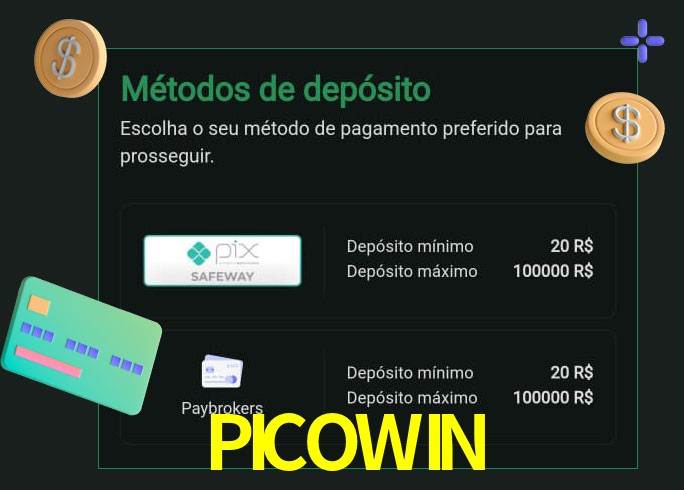 O cassino PICOWIN oferece uma grande variedade de métodos de pagamento